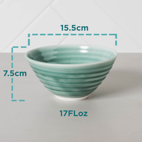 Aquamarine Turquoise Cereal Bowl Mud Ireland Handcrafted Irish Pottery measurements Ceramics