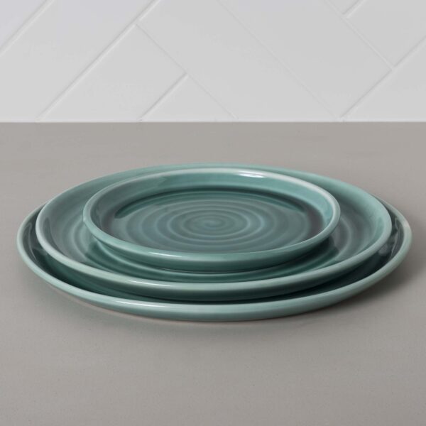 Aquamarine Plate Size Comparison Mud Ireland Handcrafted Irish Pottery Ceramics