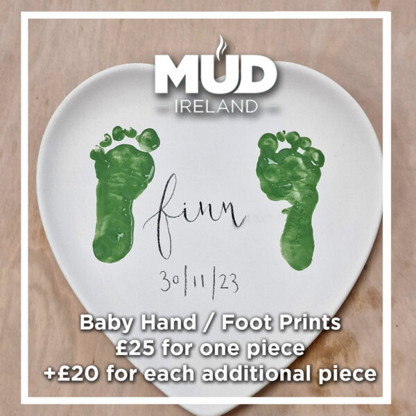 Mud Ireland Pottery Baby Hand prints foot prints 2024
