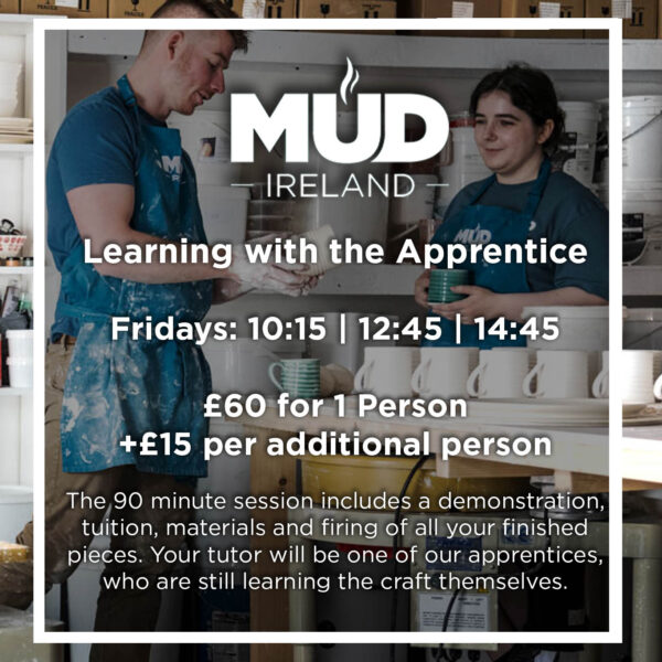 Learning with the apprentice Mud Ireland Pottery Northern Ireland Moira Workshop class activity
